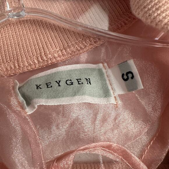 Womens‎ Pink Sheer Jacket Size S Full Zip Fairy Balletcore Delicate Feminine - Picture 3 of 8